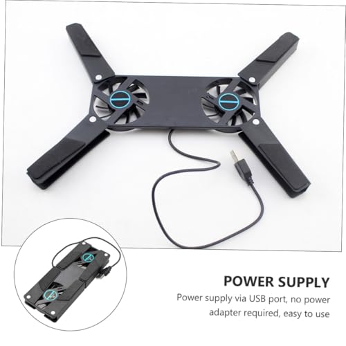 TEHAUX 2Pcs USB Laptop Cooling Pad with Dual Fans Slip Support Base Quiet Operation Portable Folding Design for All Laptop for Use