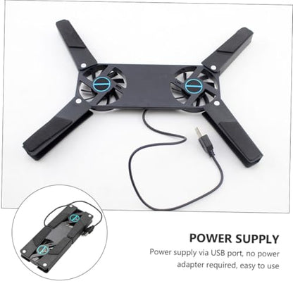 TEHAUX 2Pcs USB Laptop Cooling Pad with Dual Fans Slip Support Base Quiet Operation Portable Folding Design for All Laptop for Use