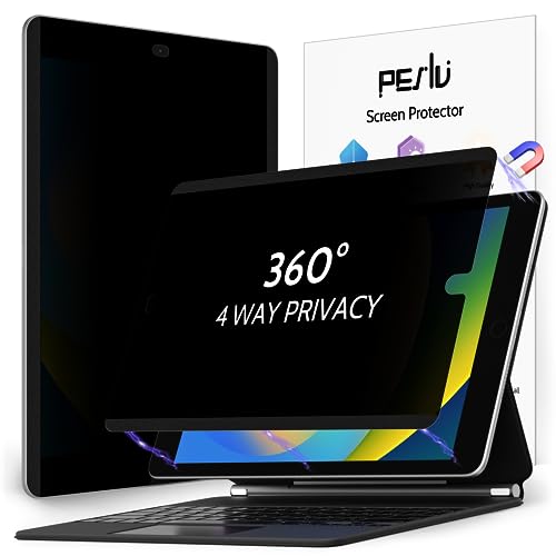 Peslv 4-Way Magnetic Privacy Screen Protector for iPad 9th 8th 7th 10.2 Inch & iPad Air 3th & iPad Pro 10.5", Removable 360 Spy Black Security Filter - size: iPad 7th 8th 9th 10.2"/ Air 3/ Pro 10.5 B