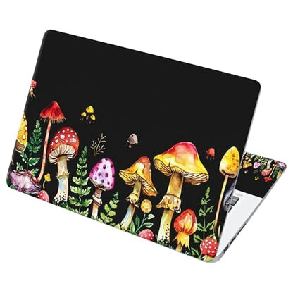 Universal Laptop Skin Sticker with 2 Wrist Pad Decals, 3-Piece Removable Vinyl Laptop Cover, Color Mushrooms Waterproof Anti-Scratch, Easy-Trim Fit for 13.3" 14" 15.6" Laptops - color: Color Mushrooms