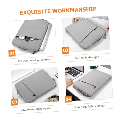 Homoyoyo Laptop Protective Sleeve Bag with Accessory Pocket for 13.3 Inch Ultrabook and Professional Laptop, Lightweight Polyester Laptop Carrying Case, Grey Notebook Cover for Travel