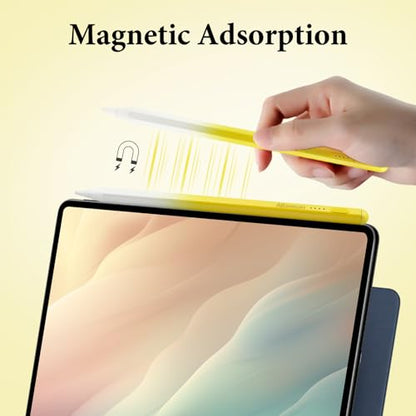 Universal Stylus Pen for iPad iPhone Android Tablets, No Bluetooth or Pairing Needed, USB-C Fast Charging, 4 LED Battery Indicators, Works with Most Touchscreen Devices, Yellow Gradient