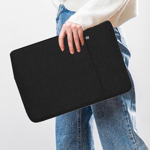 15.6 inch Laptop Cover Sleeve Case Waterproof Shockproof Protective Bag Handbags with Front Pocket for Notebook Black