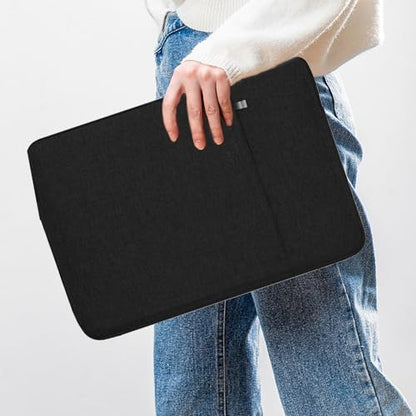 15.6 inch Laptop Cover Sleeve Case Waterproof Shockproof Protective Bag Handbags with Front Pocket for Notebook Black