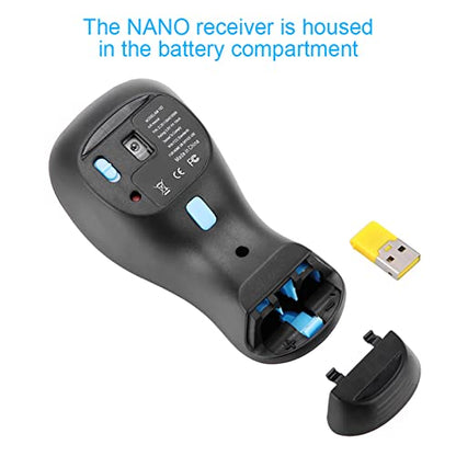 Wireless Optical Air Mouse 2.4G Gyroscope Fly Mouse with USB Nano Receiver, 1600 DPI Dual Mode Presentation Remote for PC Laptop Smart TV Projector