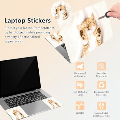 Laptop Skin Sticker Decal 15.6 Inch,12 13 13.3 14 15 15.6 in Laptop Netbook Skins for Notebook,Art Decal Removable Waterproof Scratch Resistant,Universal Vinyl Cover,Cute Cat Sleep - color: Cute Cat Sleep