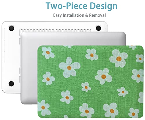 LanBaiLan Compatible for MacBook Pro 13 inch with Touch Bar M2 2026 2025 2024 2023 2022-2016 A2338 M1 A2251 A2289 A2159 A1989 A1708 A1706, Laptop Hardshell Case and Keyboard Cover, Green Flower - color: Green Flower