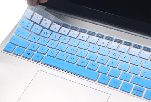 Keyboard Skin Cover Compatible for 2024 2023 2022 HP 15.6" Laptop 15t 15z 15-fc 15-fd Series 15z-fc000 15t-fd000, HP Pavilion 15 15-eg/eh/er 15t-eg200/eg300 15z-eh300 Series 15-fc0093dx (Ombre Blue) - color: Ombre Blue