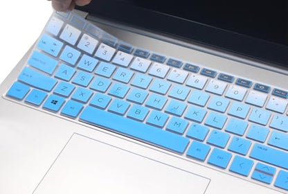 Keyboard Skin Cover Compatible for 2024 2023 2022 HP 15.6" Laptop 15t 15z 15-fc 15-fd Series 15z-fc000 15t-fd000, HP Pavilion 15 15-eg/eh/er 15t-eg200/eg300 15z-eh300 Series 15-fc0093dx (Ombre Blue) - color: Ombre Blue