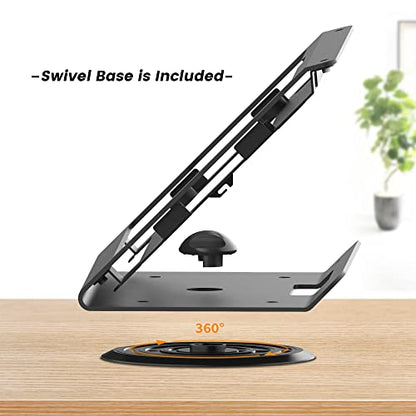 Tablet POS Stand - Heavy Duty Steel Kiosk Stand with 360° Swivel Base Anti-Theft - Compatible with 10.9" iPad 10th, Pro 11" 1 2 3 4, Air 4 5, Air 11"(M2/M3/M4), iPad 11"(A16) - color: Black