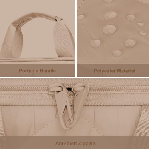MOSISO 360 Protective Laptop Shoulder Bag, Double Layer Fluffy Padded Laptop Bag with Anti-theft Zipper - color: Taupe Brown, size: 16 inch