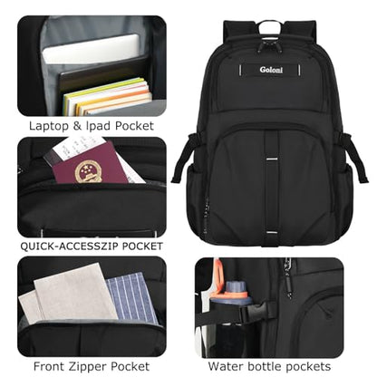 Airline Approved Travel Backpack 35L - Under Seat Carry On, Water Resistant 15.6 Inch Laptop Compartment for Men Women Work Travel,Black - color: Black
