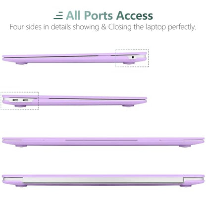 DONGKE Compatible with MacBook Air 13 inch Case 2021 2020 2019 2018 Release Model: M1 A2337 A2179 A1932, Matte Hard Case Cover for MacBook Air 13 inch with Retina Display Fits Touch ID - Purple - color: Purple