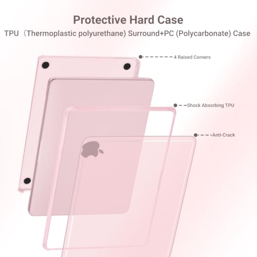 MOSISO Compatible with MacBook Neo Case 13 inch 2026 A3404 A18 Pro Chip | Anti-Cracking Cover Matte Finish Seamlessly Closes Protective Hard Shell Case Cover with TPU Bumper, Blush - color: Blush
