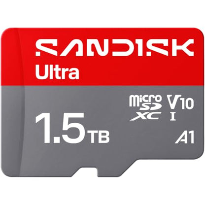 SANDISK 1.5TB Ultra microSD UHS-I Card - Up to 195MB/s Read Speed, Full HD Video, V10, U1, C10, A1 - SDSQUJQ-1T50-GZ6MA - size: 1.5TB, style: New Version