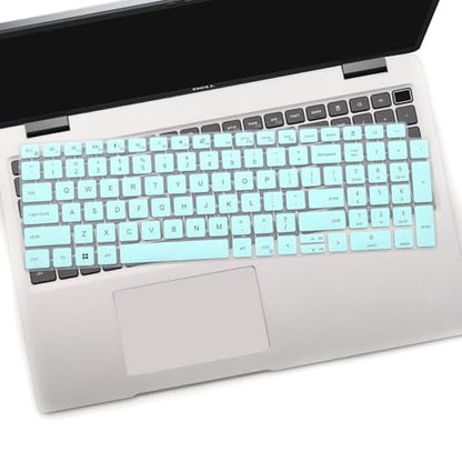 2 PCS Keyboard Cover Skin for 15.6 Inch Dell Latitude 3540 5520 5521 5540 5550, 15.6'' Dell Precision 3560 3561 3570 3571 3580 3581 3590 3591 Laptop Protective Keyboard Cover-HotBlue+Clear - color: HotBlue+Clear