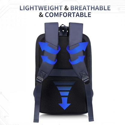 Small Inch Laptop Backpack with USB A/C Port, Slim Water-Resistant Computer Backpack for Work, College and Travel, Blue - color: Blue