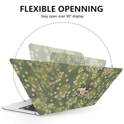 AKIT for MacBook Air 13 inch Case M5 M4 M3 M2 2026-2022, Green GALF | A3449 A3240 A3113 A2681, Vibrant Pattern Hard Shell Laptop Case+Screen Protector+Keyboard Cover for MacBook Air 13.6 inch - color: Green Galf