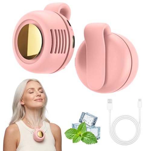 Portable Mini Bladeless Clip-On Fan 3 Speeds Silent 360° Rotatable Cooling Fan for Shirt & Waist Rechargeable Clip On Fan for Outdoor Travel Office (Pink) - color: Pink