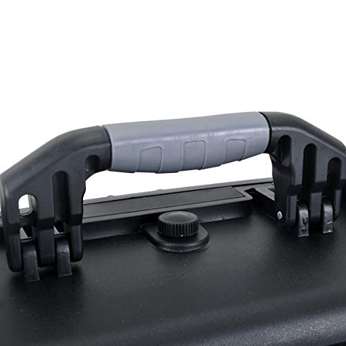 MEIJIA All Weather Rolling Waterproof Protective Case, Hard Camera Case,Dry Case with Retractable Pull Handle and Wheels,Foam Inserted, Elegant Black,22 x13.81x9inches - color: Black