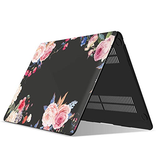 IBENZER Compatible with New MacBook Air 13 inch case 2022 2021 2020 M1 A2337 A2179 A1932, Hard Shell Case&Keyboard Cover&Screen Film for Mac Air 13 with Touch ID (2018-2022), Peony, AT13-CFL+2 - color: Peony