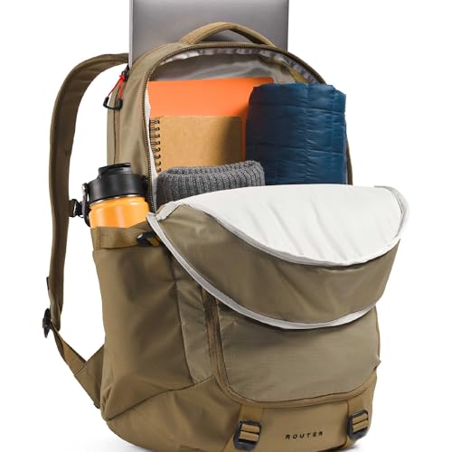 The North Face Router Everyday Laptop Backpack - Daypack, Water Repellent, Laptop Sleeve, Reflective Details, Cedar/Lava Red, One Size - color: Cedar/Lava Red, size: One Size