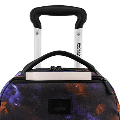 J World Lunar Rolling Backpack. Laptop Bag With Wheels. Wheeled Carry-On Travel Luggage, Galaxy, 19.5 x 13 x 8 Inches - color: Galaxy