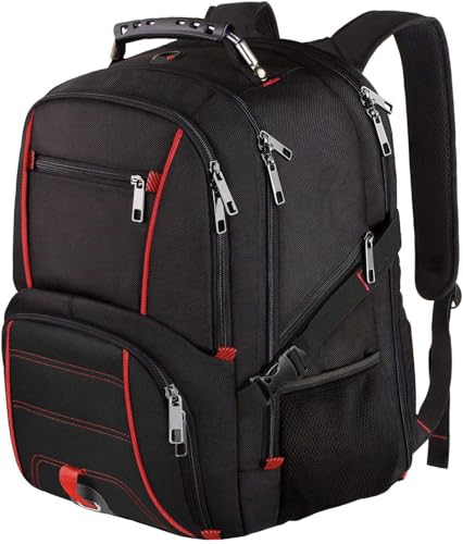 LTINVECK Travel Laptop Backpack,Extra Large Backpack for Men,Big 17 Inch Computer bag Tech Backpack - color: Red
