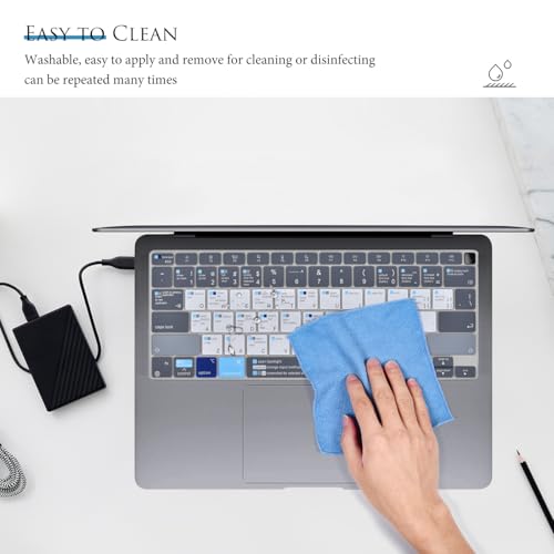 Keyboard Cover for MacBook Air 13 inch 2020 A2337 M1 A2179 with Touch ID Magic Keyboard,MacBook Air 13 Keyboard Skin with Mac OS X Shortcut Hot Keys-Mac OS X Shortcut-Bule&White - size: MacBook Air 13" A2179/A2337(2020+)