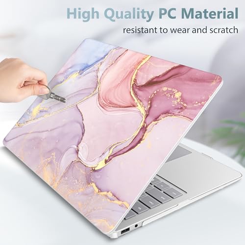 Mektron Printed Case for 2025 Microsoft Surface Laptop Windows 11 Copilot+ PC Surface Laptop 13 inch Touchscreen Display Cover Fits Model 2095, Pink Marble - color: Pink Marble