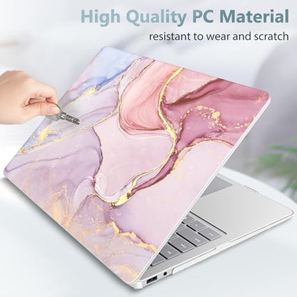 Mektron Printed Case for 2025 Microsoft Surface Laptop Windows 11 Copilot+ PC Surface Laptop 13 inch Touchscreen Display Cover Fits Model 2095, Pink Marble - color: Pink Marble