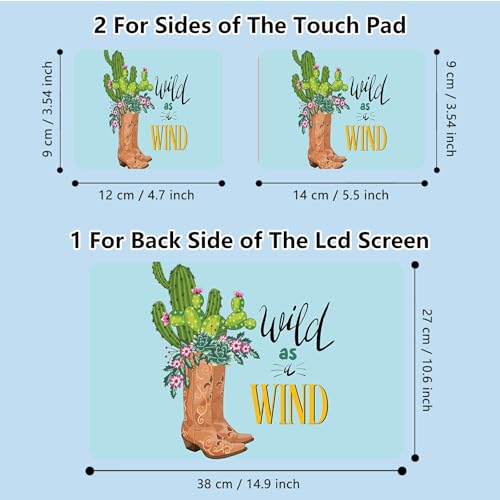 Universal Laptop Skin Sticker with 2 Wrist Pad Skins, Waterproof Scratch Resistant Vinyl Laptop Cover Decal, Cut to Fit for 11–15.6 Inch MacBook HP Dell Lenovo, Cactus Boots - color: Cactus Boots