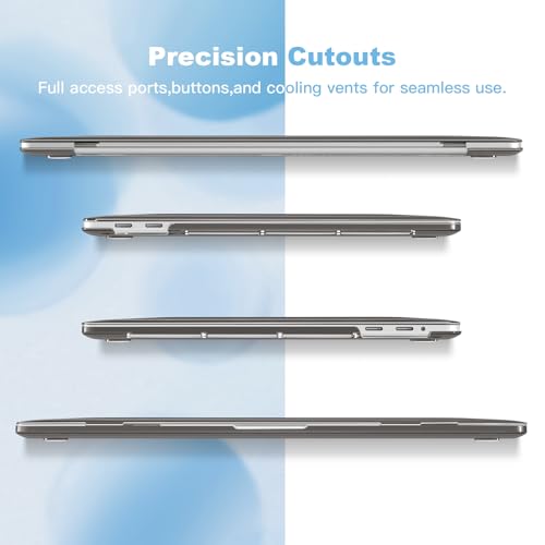 Teryeefi Printing Case for MacBook Pro 13 inch M2 M1 Chip (2022 2020 2019 2018 2017 2016) A2338 A2251 A2289 A2159 A1989 A1708 A1706, Hard Shell & Keyboard Cover & Screen Protector, Grey Polka Dots - color: Grey Polka Dots