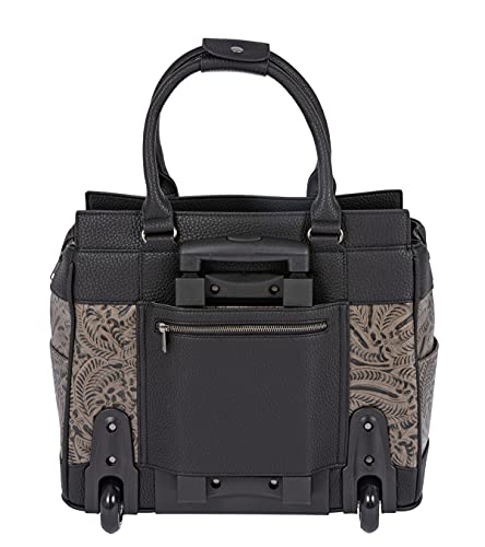JKM & Company Rolling Laptop Bag Women, Rolling Briefcase for Women, 13"-17" Inch Laptop Bag with Wheels - style: Dallas (Black/Grey)