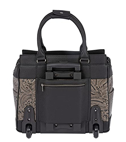 JKM & Company Rolling Laptop Bag Women, Rolling Briefcase for Women, 13"-17" Inch Laptop Bag with Wheels - style: Dallas (Black/Grey)