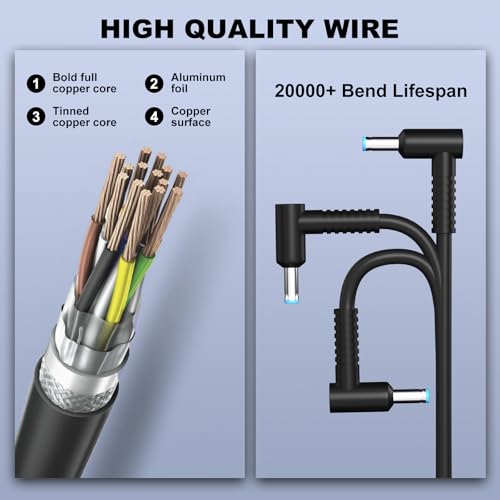 45W Charger Compatible with Hp HP 17 inch Laptop 17-byxxx 17-akxxx 17-anxxx 17-bsxxx 17-caxxx 17-cpxxx 17-cnxxx 17-GXXX 17-pxxx 17-yxxx 17-x1xxx 17-ak013dx 17-by1053dx Power Supply Cord