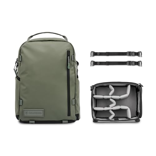 WANDRD PRVKE Zip 21L V4 Photography Bundle – Weatherproof Travel Camera Backpack with Essential Camera Cube and Laptop Sleeve - color: Wasatch Green, size: 21L (Photography Bundle), style: Zip