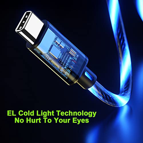 IHAO USB C to C Charger Cable PD Fast Charge and High Speed Sync Visible LED Current Flowing Compatible with All USBC Device-39Inches Blue - color: USB C TO C Blue