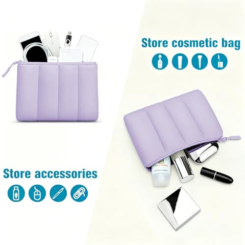 TECOOL Puffy Laptop Case 13.3 inch,13 MacBook Neo Sleeve with Small Bag | 13.-13.3 inch Laptop sleeve for MacBook Air 13 inch M5(2026) M4 M3 M2 M1,Mac Pro 13/Pro 14 Waterproof Notebook Sleeve,Purple - color: Purple, size: 13.3 Inch