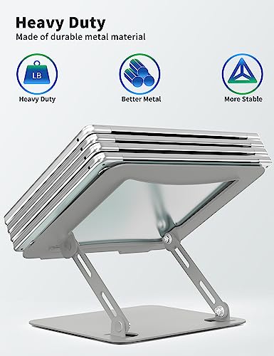 SOUNDANCE Laptop Stand for Desk, Portable Adjustable Laptop Riser, Ergonomic Design Computer Holder, Metal Laptop Mount Elevator Compatible with 10 to 15.6 Inches PC Computer, Light Grey - color: B-Light Grey