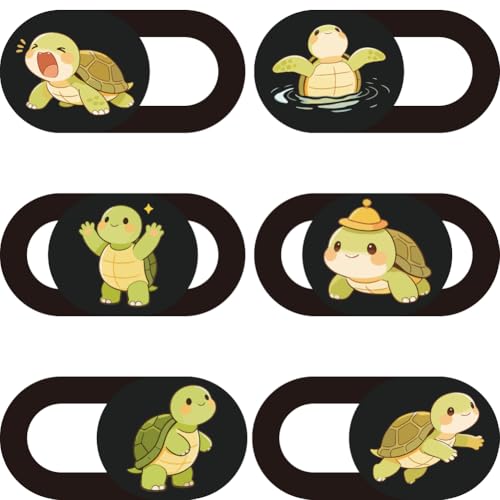 6Pcs 6 Styles Turtle Camera Cover Slide Cute Privacy Guard Accessories, 0.04 Inch Ultra Thin Webcam Cover Protector Blocker for Laptop Desktop Computer Tablet Notebook Mini PC Office Use - color: Turtle