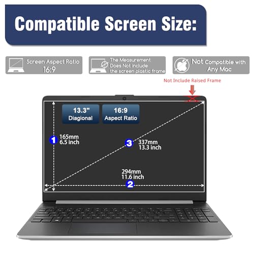 KEANBOLL 13.3 inch Laptop Screen Protector Tempered Glass Compatible with Other All 13.3" Laptops with 16:9 Aspect Ratio,(294x165 / W x H)-Ultra Clear & 9H Hardness,13.3 Tempered Glass Shield - size: HD-13.3 inch