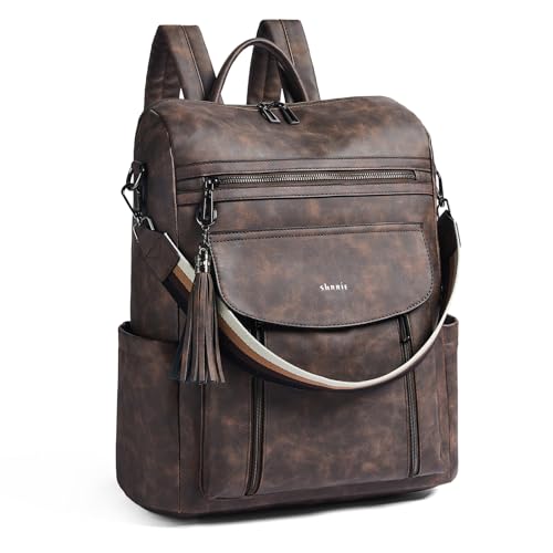 Laptop Backpack for Women 15.6 inch,Travel Leather Backpack Purse Nurse Teacher Carry on Backpack Computer Bag,Professional Water-Resistant College Business Work Casual Daypack,Nubuck Coffee - color: Nubuck Coffee