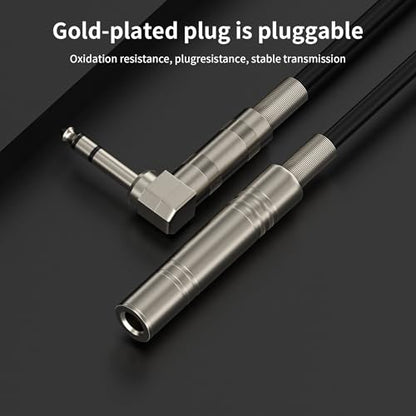 Right Angle 6.35mm TRS Audio Cable, 1.5FT 2Pack - Male to Female Stereo Headphone Extension Cable for Amplifiers, Headphones, Stage, DJ and More - style: Right Angle 6.35mm TRS Stereo Male to Female Audio Cable