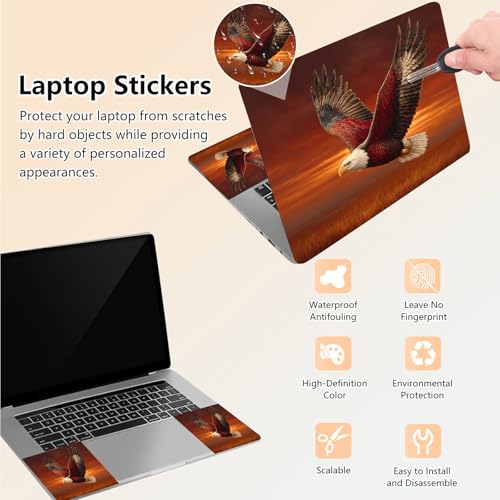 Laptop Skin Sticker Decal 15.6 Inch,12 13 13.3 14 15 15.6 in Laptop Netbook Skins for Notebook,Art Decal Removable Waterproof Scratch Resistant,Universal Vinyl Cover,Cute Eagle Dusk - color: Cute Eagle Dusk