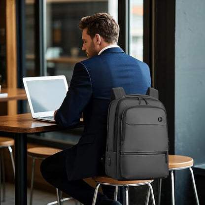 Laptop Backpack for Men Business Work Backpack with USB Charging Port Water-resistant Computer Bag for Mens Fit 15.6 Inch(Grey)