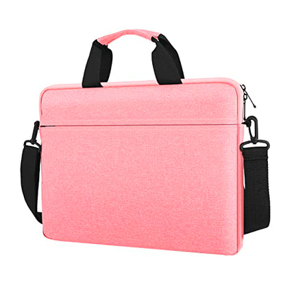 15.6-16 Inch Laptop Sleeve Case Shoulder Bag with Handle, Pink | Compatible with for 15.6 Inch Laptop Computer, 16 Inch MacBook Pro/Max M1 M2 M3 M4 M5, Laptop Carrying Bag Briefcase - color: Pink, size: 15.6/16 Inch