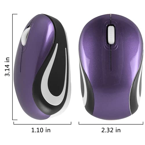 elec Space Mini Small Wireless Mouse for Kids Children 3-7 Years Old Child Size Travel Mouse Portable Mini Cordless Mice with USB Receiver for PC Laptop Computer Purple