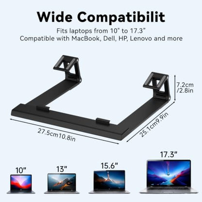Laptop Stand for Desk ABS+Metal Portable Computer Riser Notebook Holder Printer Stand Office Desk Accessories Compatible with MacBook Air, Pro, Dell, HP, Lenovo and All 10-17" Laptops - color: Z-Black
