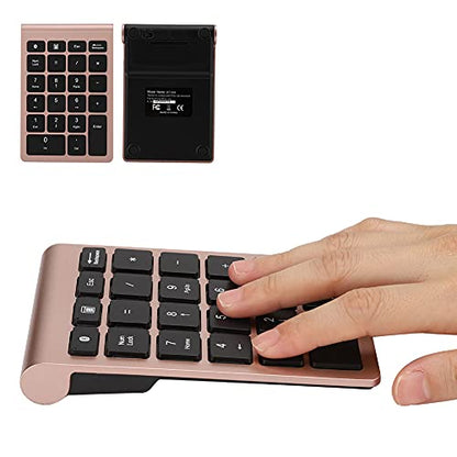 Sanpyl 22 Keys Numeric Keypad, Bluetooth Mini Keyboard, Financial Accounting Number Pad, for Laptop Desktop, PC(Rose Gold) - color: Rose gold